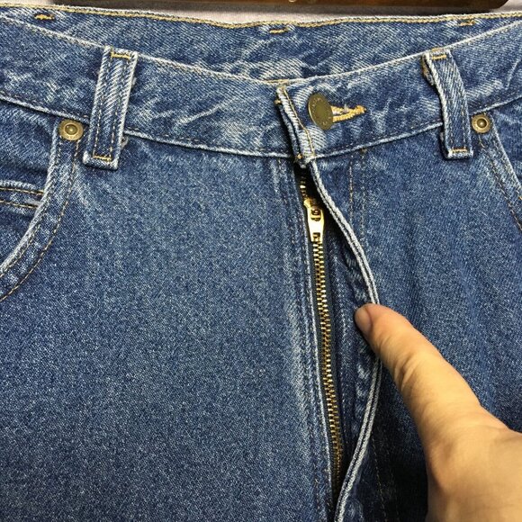 Wrangler Mens Nylon Leg Field Blue Jeans size 34x30 Denim Brush Work Pants - Picture 8 of 10